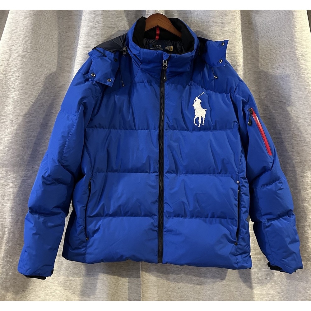 $368 Polo Ralph Lauren B&T Jacket Coat Royal Blue Big Pony Hooded Puffer 3XB